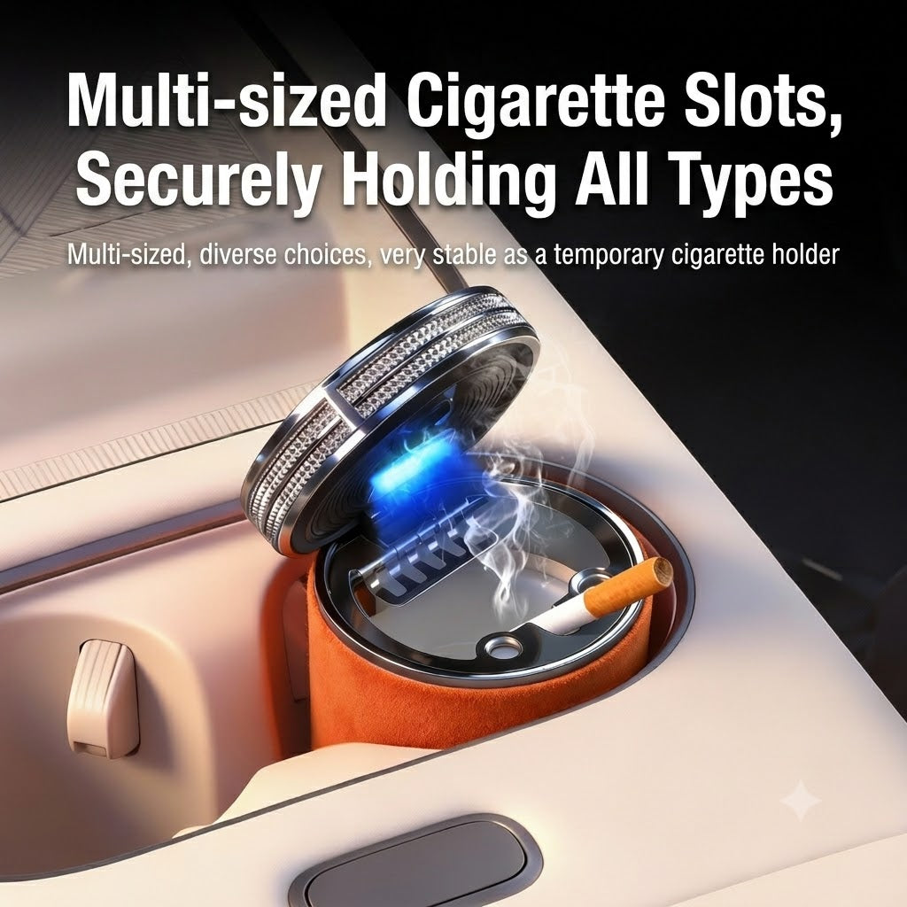 Premium Ceramic Car Ashtray – Elegant & Portable Minimalist Design