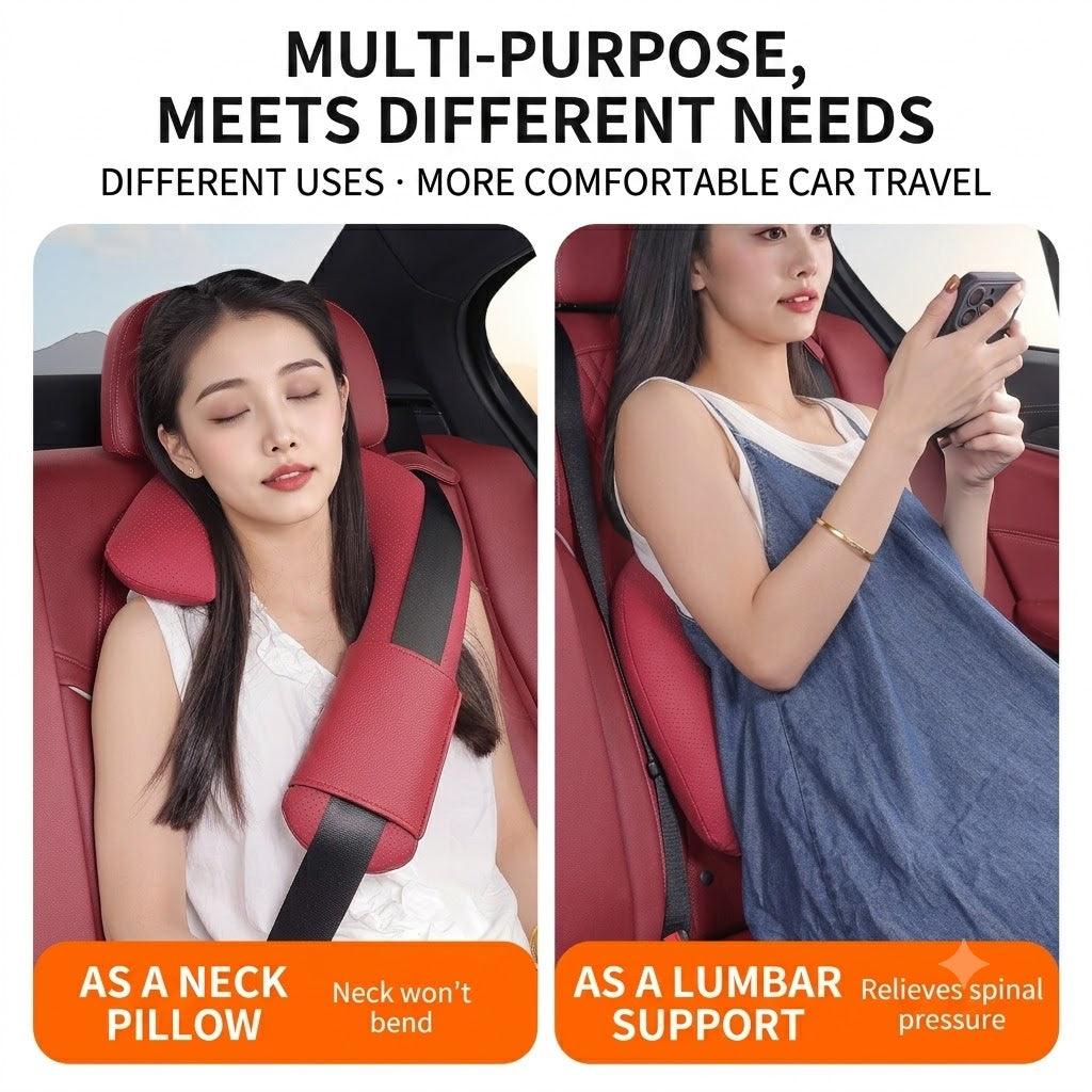 Premium Leather Car Shoulder Pad - Minimalist Comfort (Universal Fit)