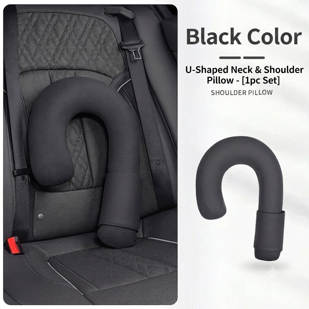 Premium Leather Car Shoulder Pad - Minimalist Comfort (Universal Fit)