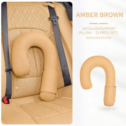 Premium Leather Car Shoulder Pad - Minimalist Comfort (Universal Fit)