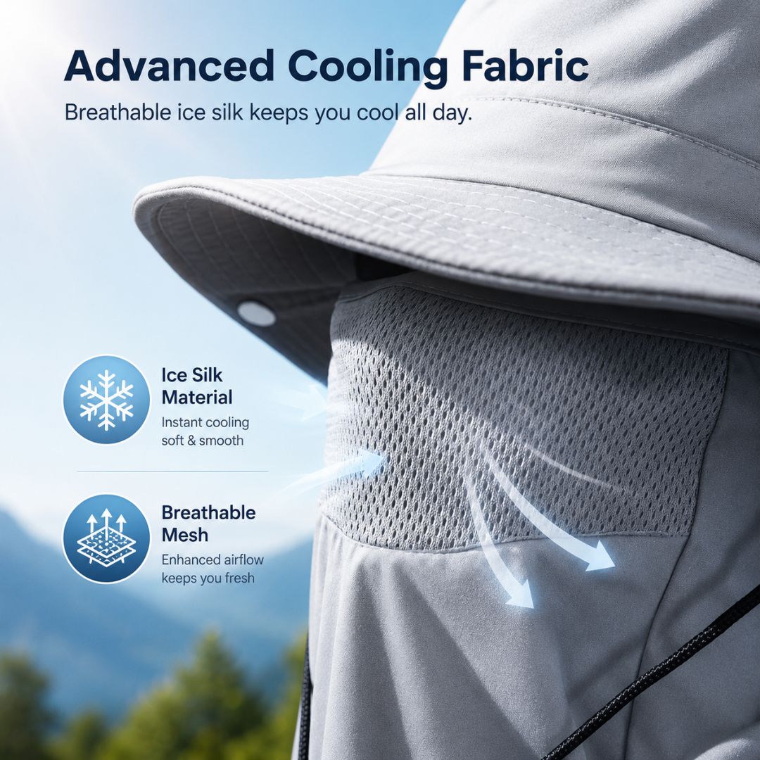 ☀️ SUMMER SALE 50% OFF 🔥 UPF 50+ Sun Protection Hat With Full Face & Neck Coverage