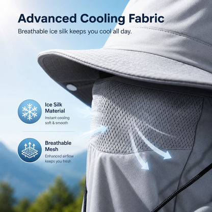 ☀️ SUMMER SALE 50% OFF 🔥 UPF 50+ Sun Protection Hat With Full Face & Neck Coverage
