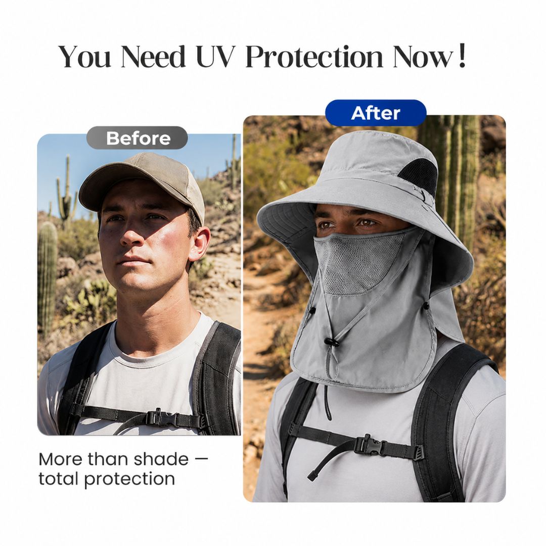 ☀️ SUMMER SALE 50% OFF 🔥 UPF 50+ Sun Protection Hat With Full Face & Neck Coverage